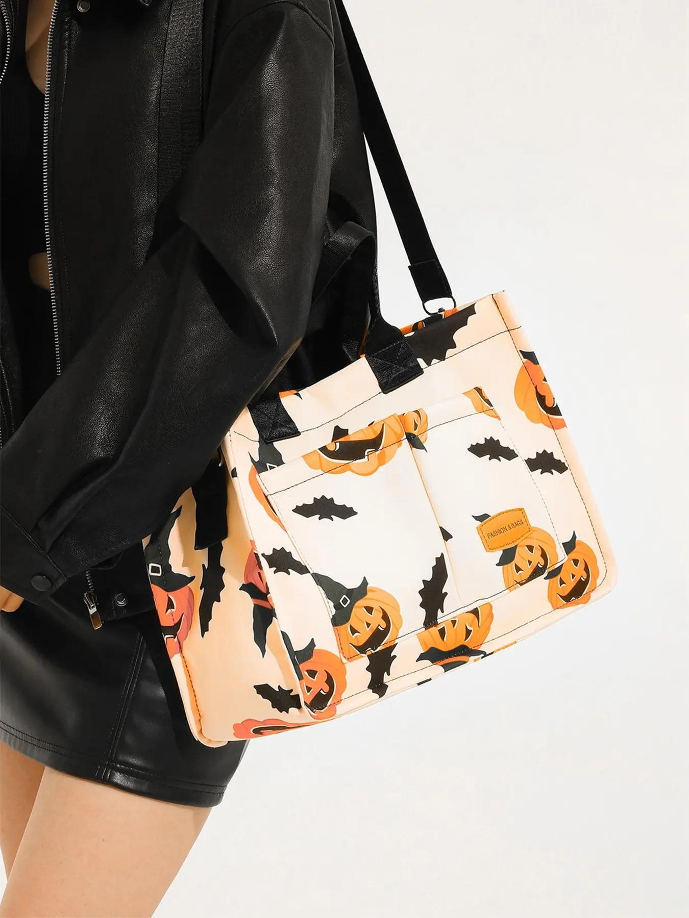 Fashionable Halloween banquet backpack, pumpkin patterned random pattern women's crossbody bag, Halloween trendy backpack, minimalist women's casual bag, suitable for holiday use women's bags, Fall Purse, Crossbody Shoulder Purses