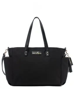 White Elm Aquila Tote Bag - Black Nylon, Durable Design, Adjustable Straps, Ideal for Everyday Use
