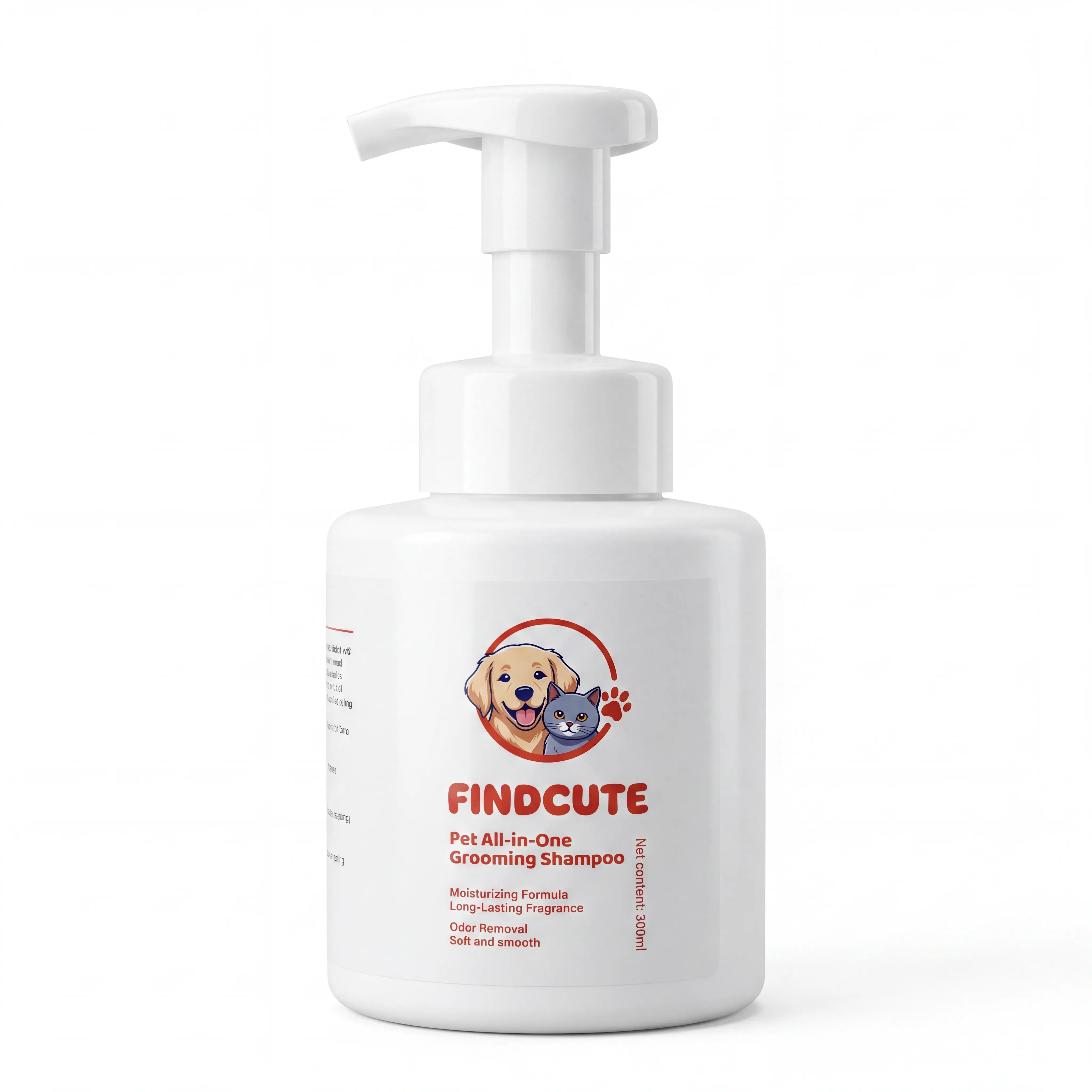 FINDCUTE 10oz All-in-1 Grooming Pet Shampoo - Pet Grooming Products for Dogs & Cats, Odor Removal, Dirt Cleaning, Itch Relief, Tangled Hair Softening, Moisturizes Coat, Long-Lasting Fresh Scent