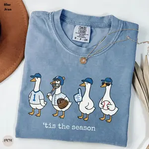 Baseball Comfort Colors Shirt, Funny Goose Game Day Long Sleeve,Retro Sports Fan Tee,Baseball Mom Gift, Tis The Season Shirt,Vintage