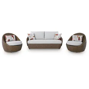Double Point - Loveseat, Swivel Chairs Set (Set of 3) - Beige