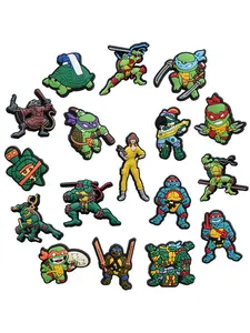 17 Turtle Shoe Charms Decorations, Cartoon Animation Theme, Fits Hole Shoes, Party Gift for Boys Girls Gamers, Shoe Accessories, Shoe Charms Set