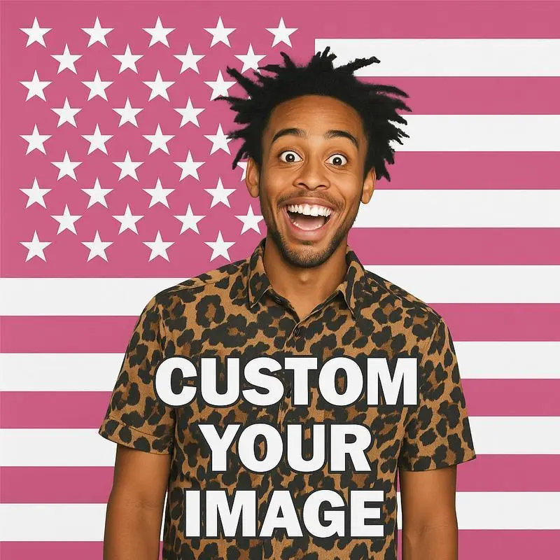 Custom Print Pink American Flag Rectangular Tapestry - Personalized Photo Design, Multi-Size (30x40/40x60/50x60/60x80/60x90 in), Home Supplies Room Wall Decoration, Father's Day Gift