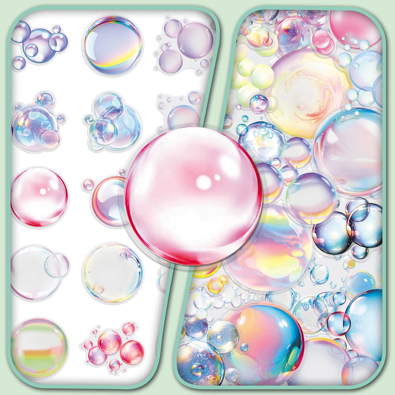 100-Piece DIY Sticker Set, 2 Sheets with Duplicates, Bubble Pattern, Cute & Fresh, Dreamy Minimalist Style Transparent Decorative Stickers, Diy Art Stickers