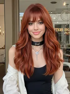 20 Inch Long Curly Wig, Synthetic Wavy Curly, Medium Length Heat Resistant Fiber, Natural Look for Women, Casual Wear & Special Occasions, Natural Looking Wig