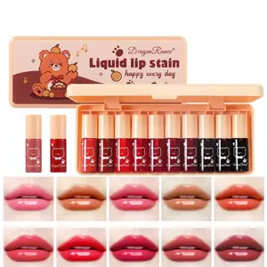 Mirror Liquid Lip Stain, 10pcs/set Lip Moisturizer Gloss & Easy Coloring Lip Glaze Stick, Plumping Lip Oil for Girls & Women