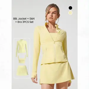 Glowmode FeatherFit Jacket + Skirt + Bra 3PCS Set TikTokShopBlackFriday