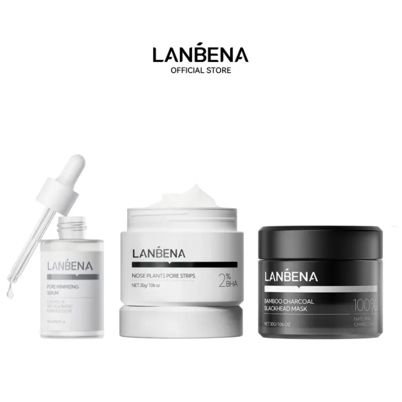 [LANBENA] Affordable Pore Purifying Blackhead Solution Skincare Set | Includes 3 Products for Full Pore & Blackhead Care Routine - Deep Cleansing, Pore Minimizing & Oil Control (Upgraded Version) mother's day gift summervibes