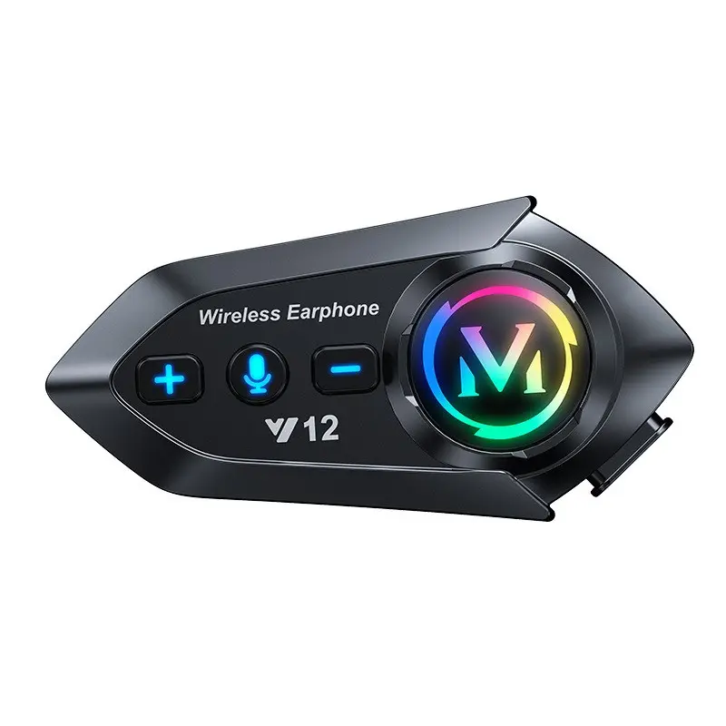 Wireless Motorcycle Helmet Headset, Noise Canceling Smart Voice, Fm Radio & Atmosphere Light, Hands-Free Riding Accessory for Music/call, Motorcycle Accessories, Bike Motorcycle Accessories