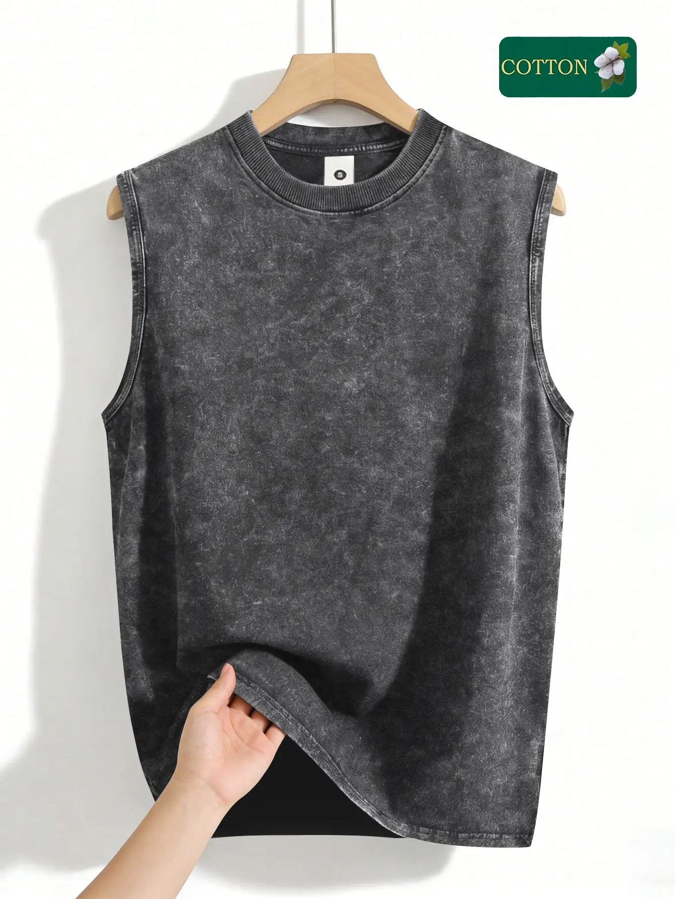 Men's Fried Snowflake Washed Stylish Casual Sleeveless Shirt - Menswear Vest with Duck Print, Cool for Summer Street, Outdoor Activities