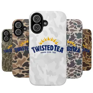 Twisted Tea Camo Phone Case, Hard Iced Tea Phone Case, Unique Accessories, Gift For Him, Tough Case For iPhone & Samsung