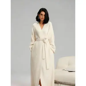 COZY Soft Plush Feel Women'S Double-Sided Fleece Robe | Thickened Long Plush Casual Loungewear | Warm Flannel Pajamas Nightwear For Fall & Winter | Soft, Cozy, And Wearable Indoors & Outdoors,summervibes