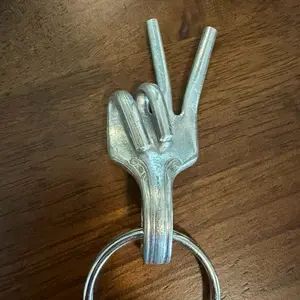 Peace Sign Fork Keychain