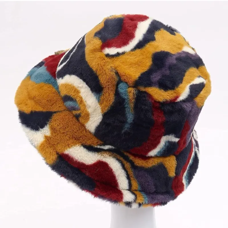 Faux Bucket Women's Fashionable Hat in Vibrant Multicolor Design for Stylish Outfits