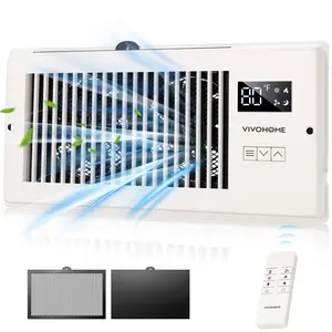VIVOHOME Quiet Register Booster Fan with Opening 4" x 10" & 4" x 12" & 6" x 10" - Smart Thermostat, 10-Speed Control, Removable Dust-proof Mesh & Register Blocker, White fathersdaygiftideas