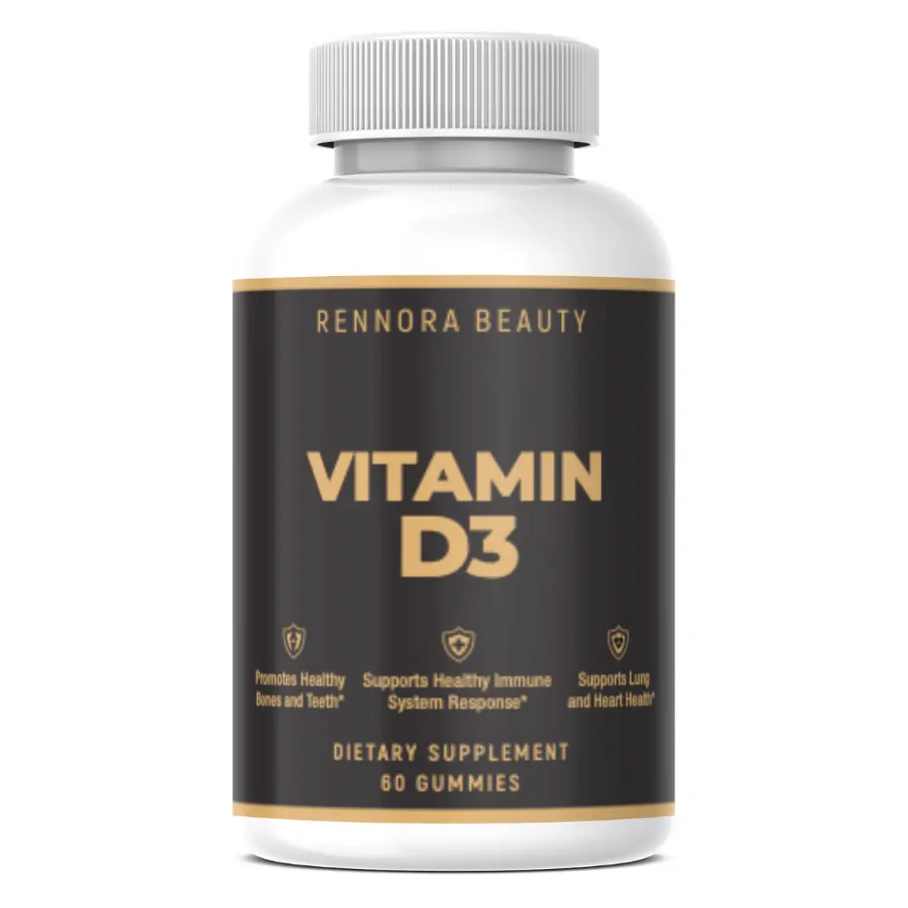 Rennora Beauty Vitamin D3 Gummies for Black Women - Supports Healthy Joints Bones Immunity & Energy Levels - 60 Gummies