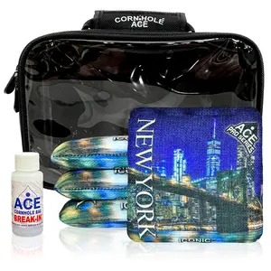 Iconic Series New York Cornhole Bag Kit | 4 Bags + Break-In Kit + Carry Case