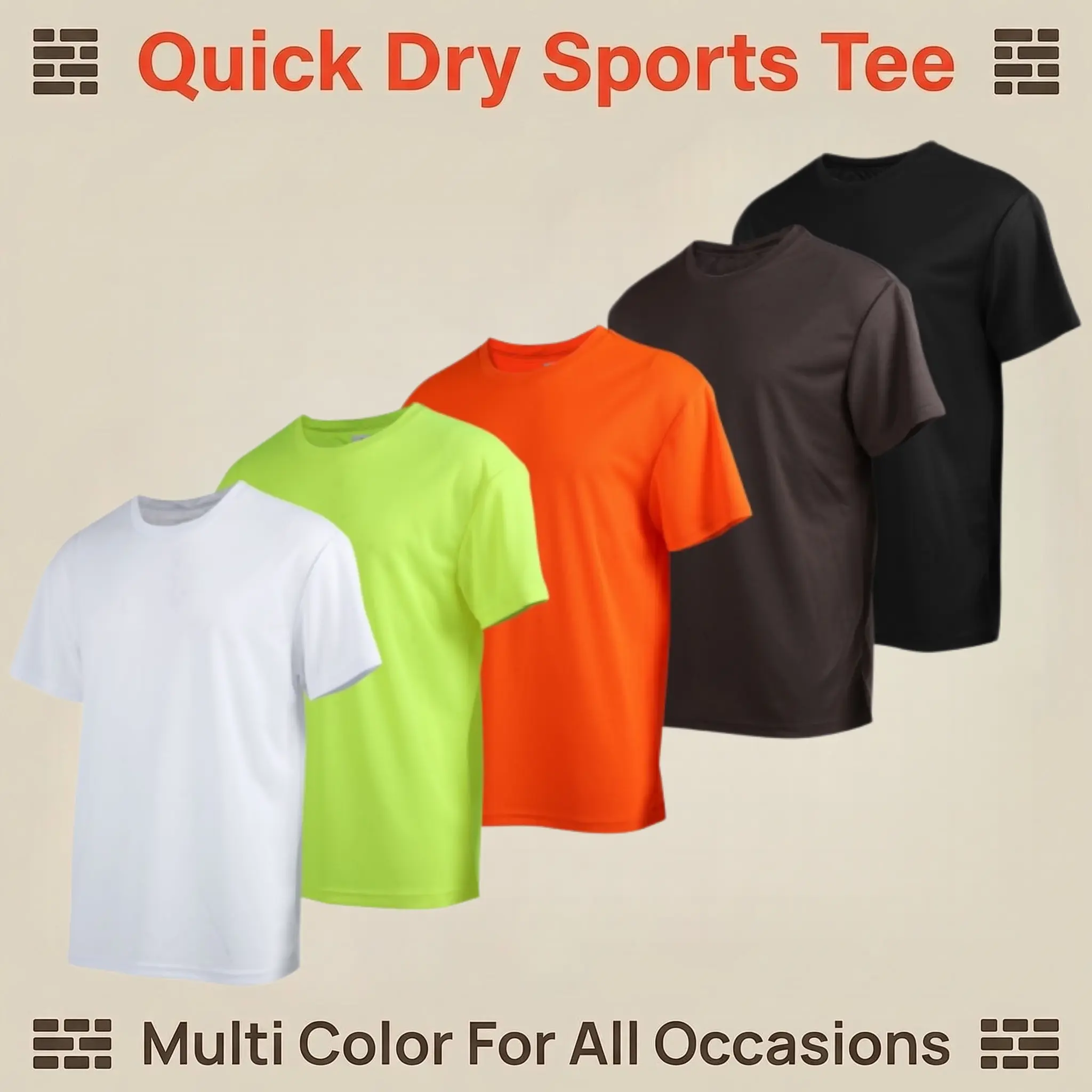 5 Pack Men's Dry Fit T-Shirts, Short Sleeve Fitness Sport Top with 4-Way Stretch for Gym & Workout, Dry Fit Stretch