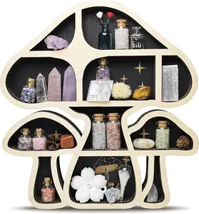 Mushroom Floating Shelves - Crystal Display, Cute Wall Decor, Gemstone Storage, Essential Oil Holder, Spiritual Gift"