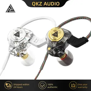QKZ AK3 In Ear Monitor Headphones, Portable Wired Gaming IEM In-ear Earphones, HiFi Stereo, Clear Black, with Mic
