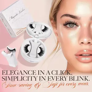 [Magnetic False Eyelashes]A Box Of A Pair With Eyelash Curler Set, No Glue Required, Reusable Ultra-light And Soft Strong Adsorption Magnet Eyelashes, Enlarge Eyes, Lengthen Eyelashes, Daily, Party, Date, Banquet, Etc., Suitable As A Holiday Gift