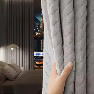 1pc Soundproof Cold-proof Warm Thermal Insulated Curtain for Bedroom Living Room Super Professional Sound-absorbing Road Full Shading and Windproof