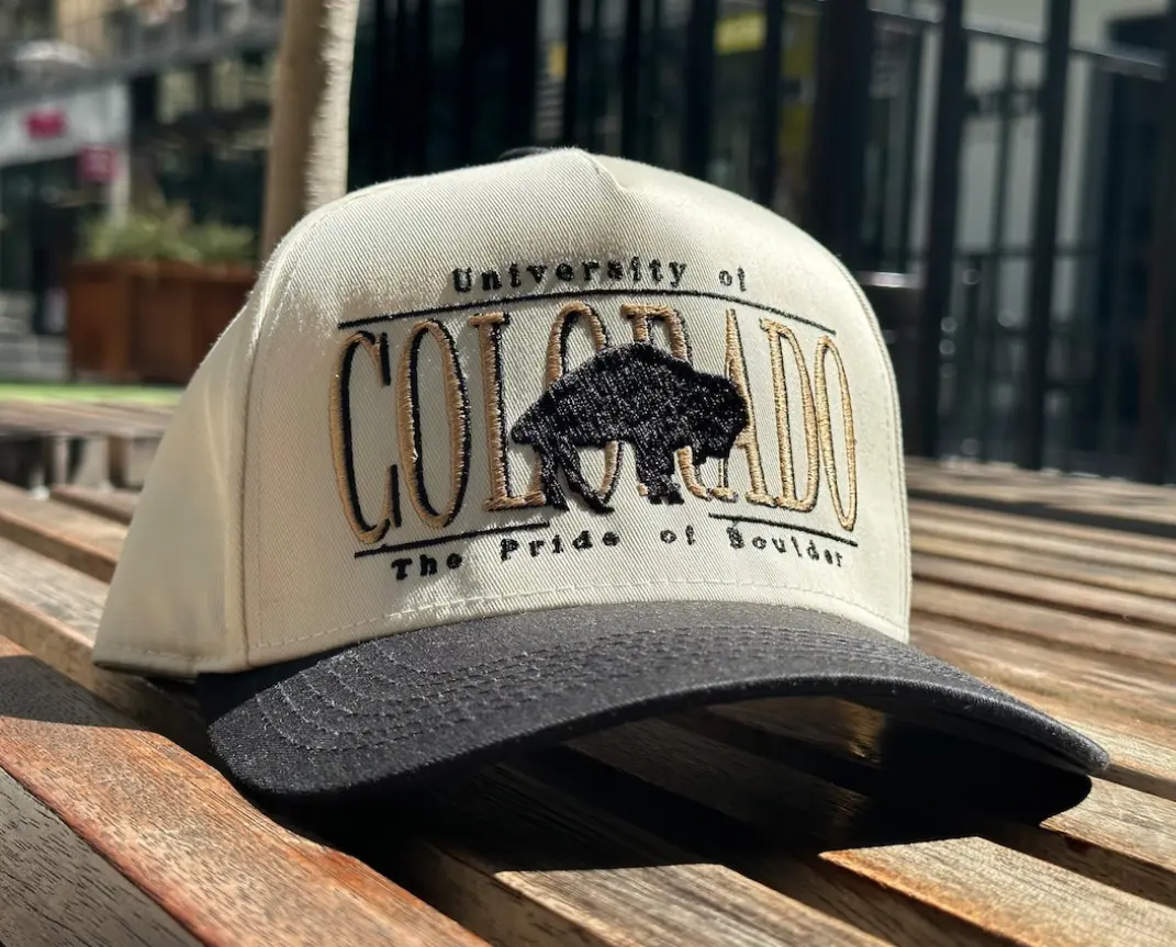 Buffaloes Trucker Hat - Vintage Boulder Colorado Embroidered Baseball Cap, Retro Distressed Mesh Back Snapback Hat for Men and Women