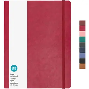 Softcover Lined Journal Notebook (Red), 176 Pages, Large B5 College Ruled Notebook, 7.6 inches x 10 inches - 100 GSM Thick  Paper, Soft Vegan Leather Journal for , Work & School