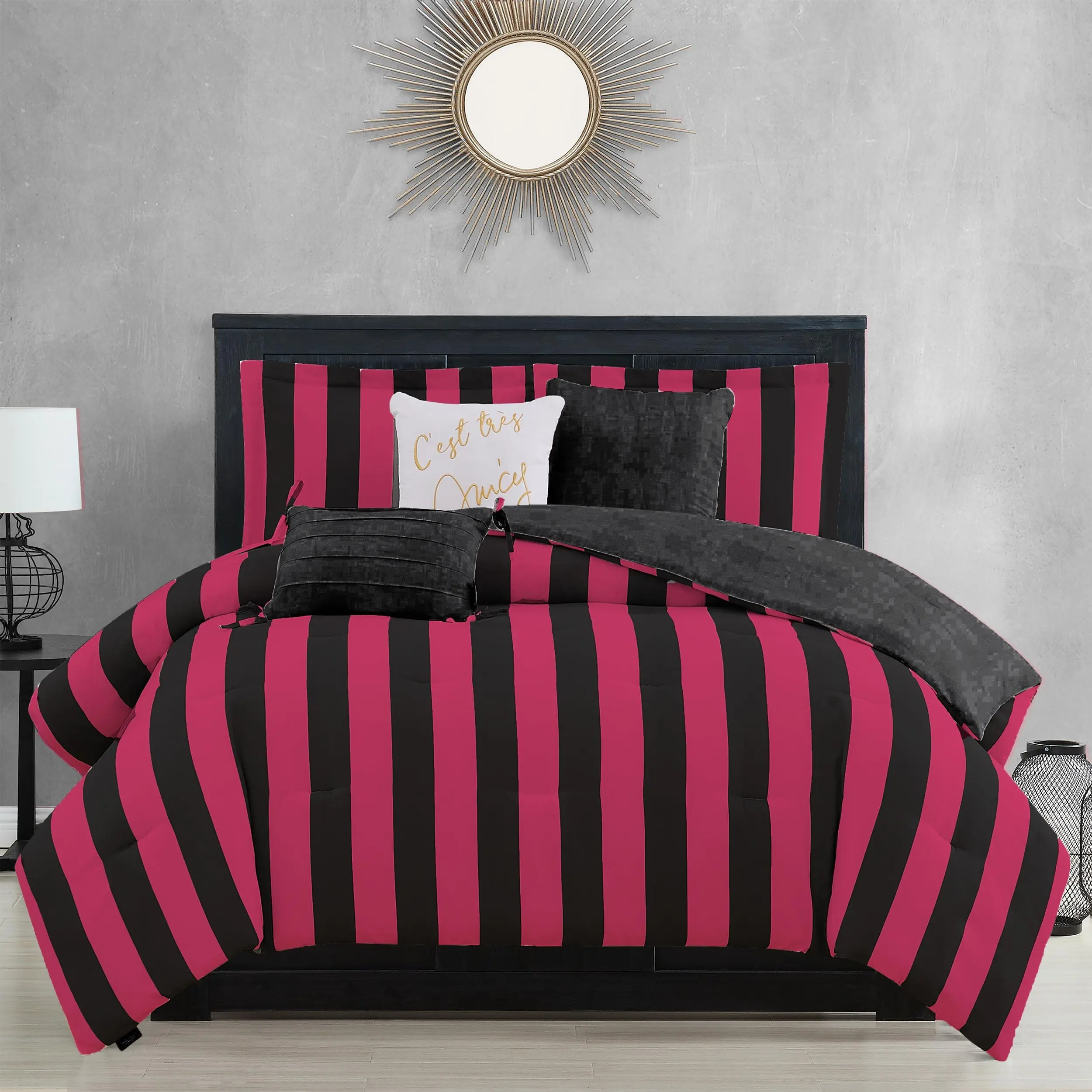 Juicy Couture Cabana Striped Reversible Comforter Set
