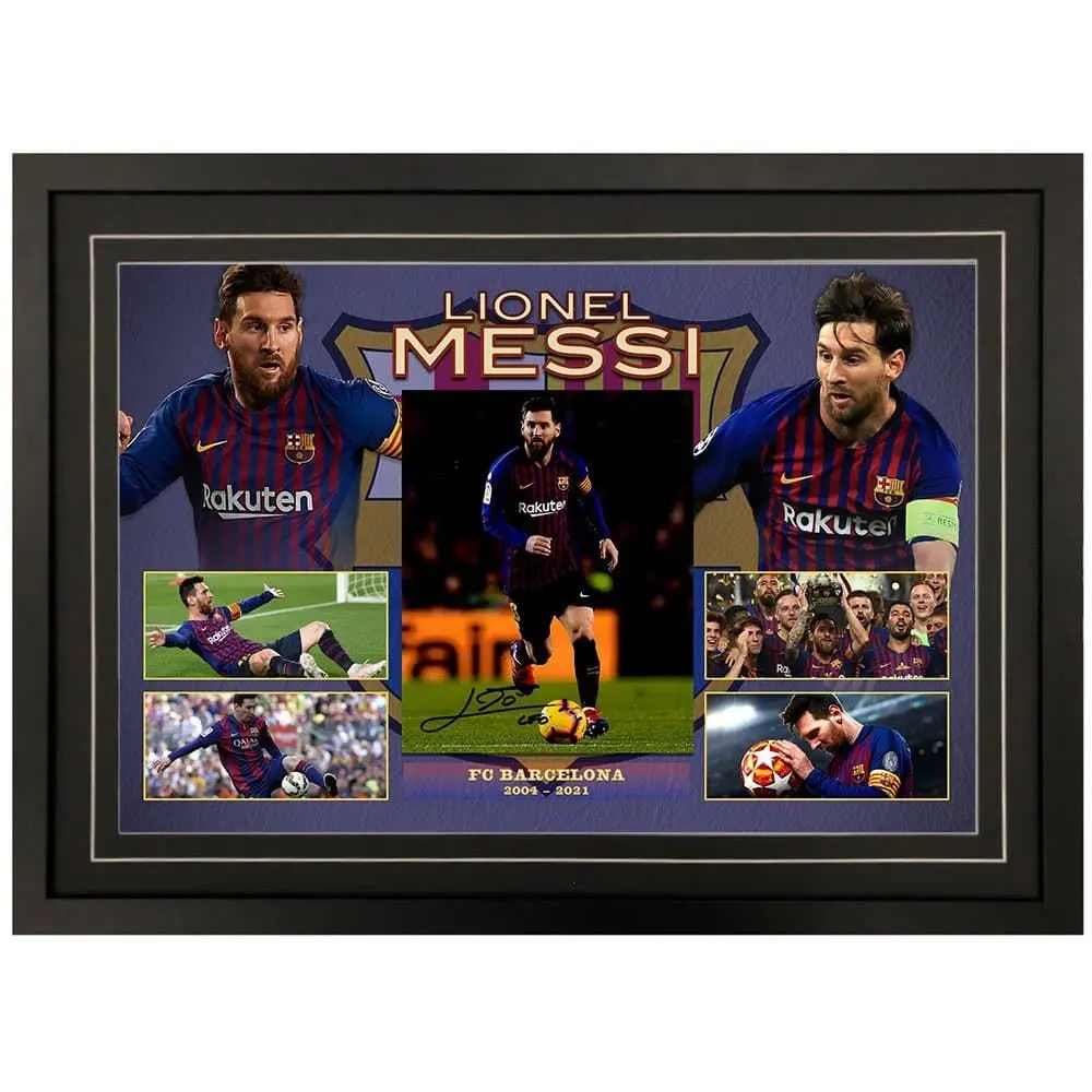 Lionel Messi - Barcelona Fc Signed Display Poster, Best Gift For Fans ( Unframed - Print Only )