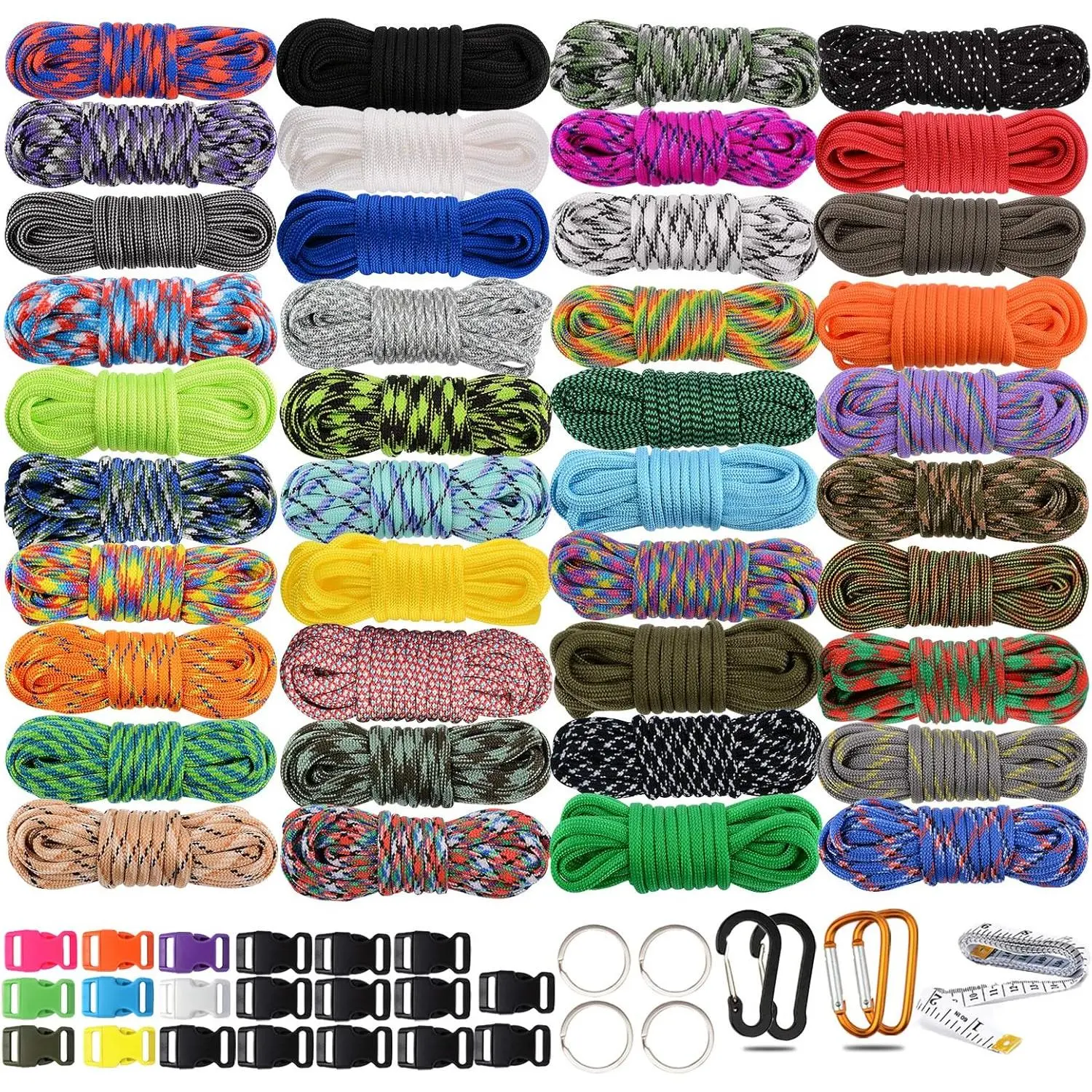 550 Paracord Type III -  Paracord Bracelet Rope Kits - Tent Rope Parachute Cord Combo Crafting Kits, Many Colors of Outdoor  Rope -