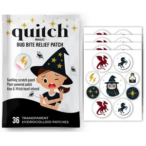quitch Mosquito Bite Relief Magic Theme Patches, Bug Bite Anti Itch Cream Alternative for Kids and Baby, Insect Bite Relief, After Bite Relief, Travel Essential for Summer Camp, Cruise and Outdoors