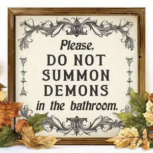 Funny Dark Humor Rustic Vintage Gothic Wooden Framed Sign, Wooden Decor Plaque, Halloween Spooky Decor, 8x8 Inch, Year-Round Decoration, Dark Humor Bathroom Sign, Bathroom Signs Decor