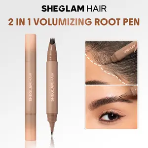 SHEGLAM HAIR 2 IN 1 Volume Boost Root Touch Up Pen-Red,Hairline Roots Stick,Fill In Hairline,Use As Eyeliner,Fill In Eyebrows,Draw On Bottom Lashes,Multi-Use,Waterproof,Sweat-Proof & Oil-Proof,24H Rich Color,Long-Wear Lasting Quick Cover Hair Root