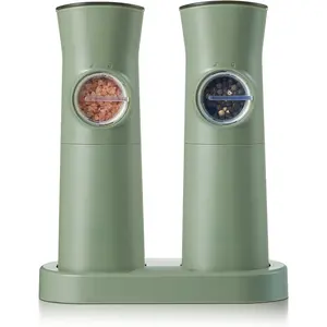 Gravity Electric Salt and Pepper  Set Rechargeable, Automatic Salt and Pepper  Set with USB C  Base, Gravity Salt and Pepper Shakers Set Electric