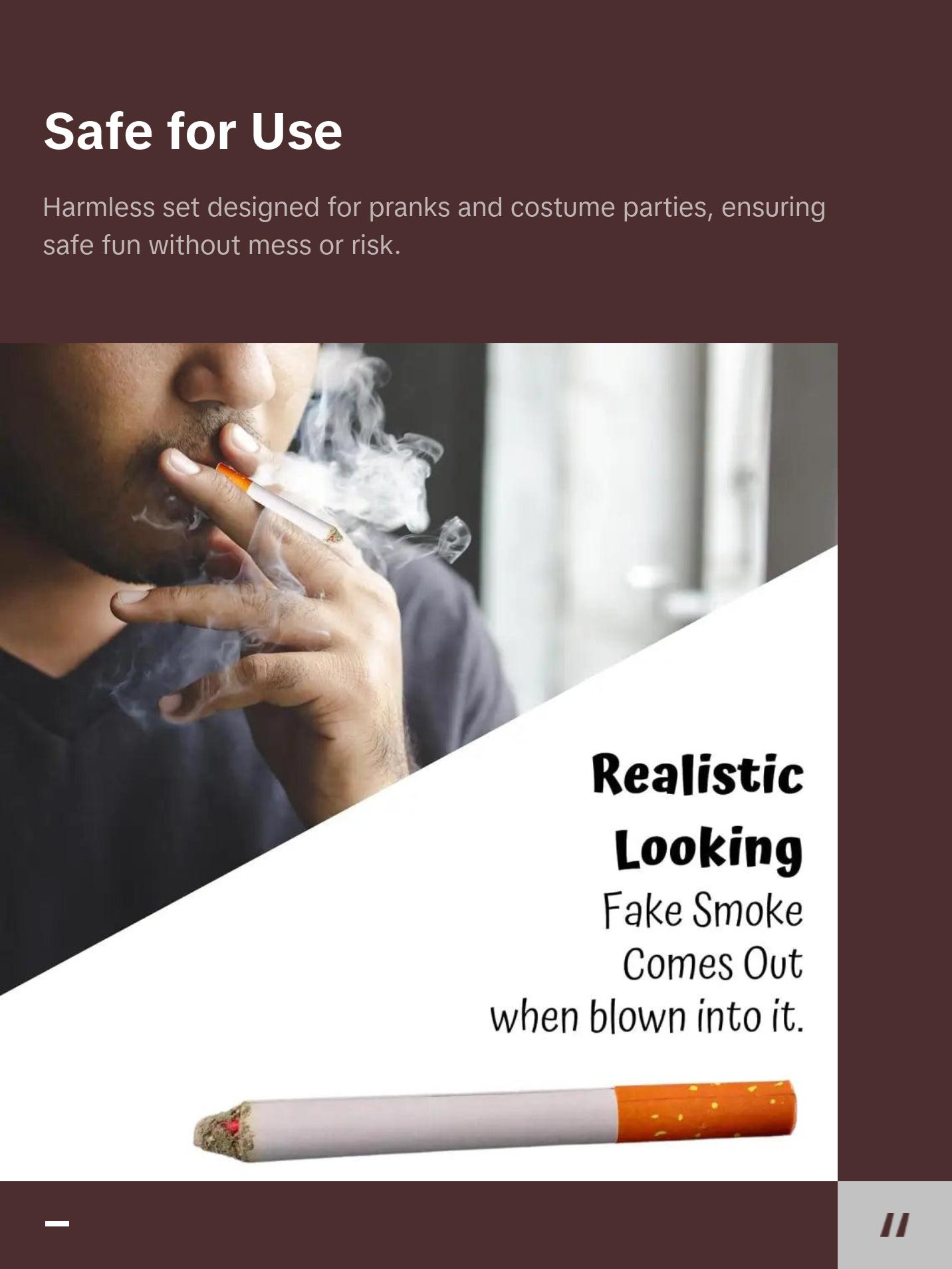 4E's Novelty 2 Fake Cigarettes & 2 Long Cigarette Holders – 3.25" Prop Cigarettes with Smoke, 13.25" Holder for Costumes