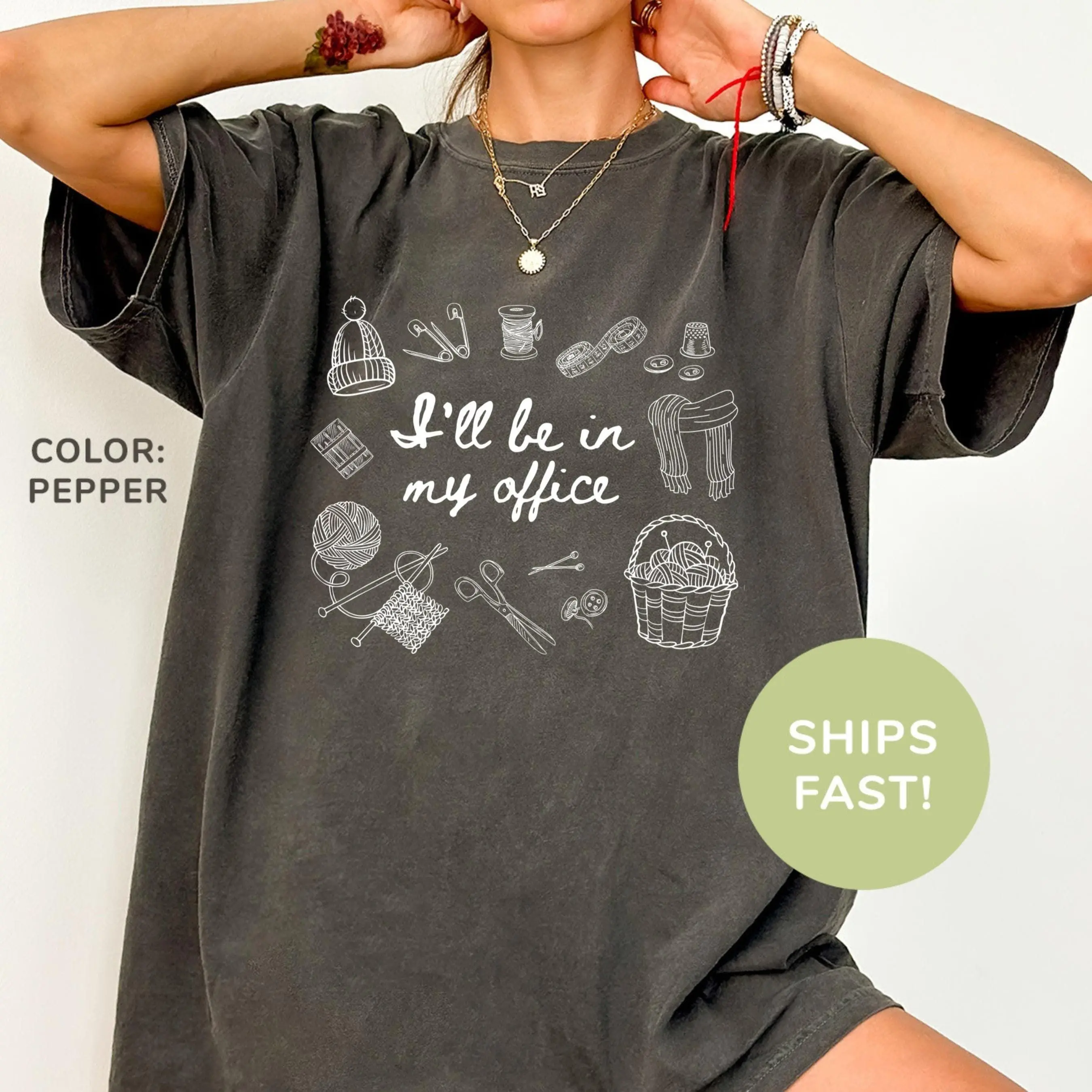 Comfort Colors I'll Be In My Office Shirt, Crochet Shirt, Crochet Lover Gift, Crafting Mom Shirt, Knitting Shirt, Crochet Shirt, Mom Gifts