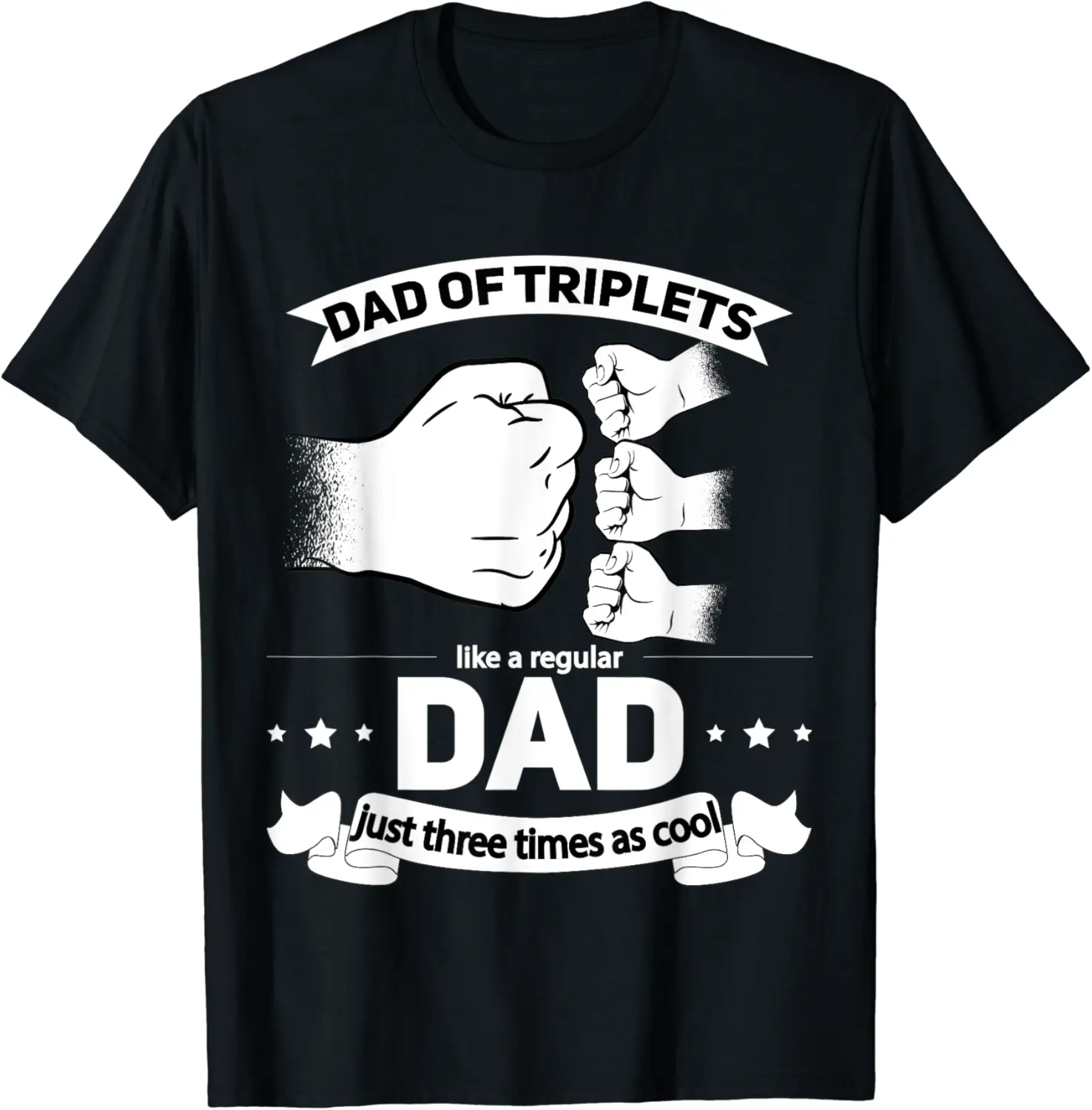 Mens Dad of Triplets Announcement Fathers Day Daddy Triplet Dad T-Shirt - Sabrinasmitl Shop 76B09SM1Q423