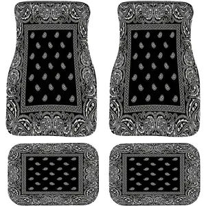 4PCS Moroccan Boho Design Car Floor Mat, Anti-slip Car Front & Rear Floor Mat, Fashionable Automotive Floor Mats, Car Interior Decoration Accessories, Car Accessory, Car Interior Kit