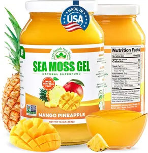 Wildcrafted Irish Sea Moss Gel Made in USA Rich in Vitamins and Minerals Sea Moss Gel Raw Nutritional Supplement Mango Pineapple Flavor 1 Jar Daily Immune Support Nutrient Dense Superfood and Digestive Wellness Formula