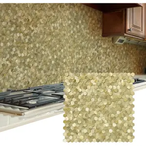 Peel and Stick Backsplash Tiles, Stick  Mosaic Self Adhesive Tiles,  Hexagon Backsplash for Kitchen Bathroom Fireplace  (8PCS, )