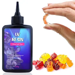 100g UV Resin Soft Type, Odorless Elastic&Bendable Crystal Clear Ultraviolet Epoxy Resin, Low Shrinkage UV Resin Kit for Crafts, Handcraft, Jewelry Making, Decoration