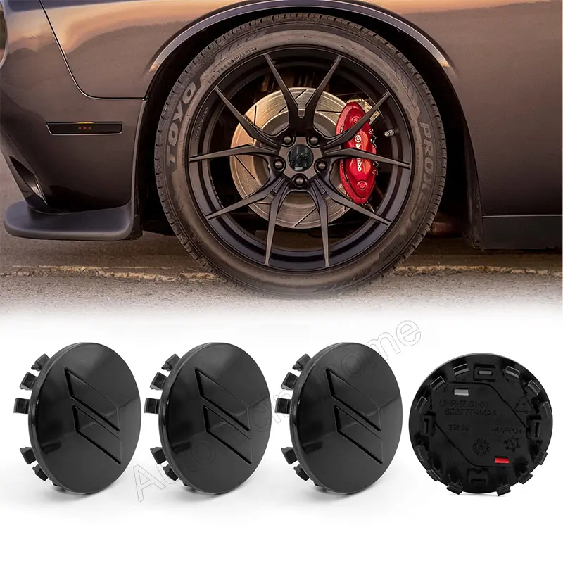 High-Quality 2.5" (63mm) Wheel Center Cap, Black Car Accessories for Dodge Charger, Challenger, Durango