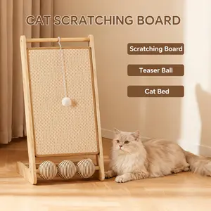 space-saving,design, L Size Vertical Sisal Cat Scratching Post with Anti-Shedding Fastening, Multi-Layer Exercise Structure, Dual-Use Scratching & Resting Pad, Sofa Protection, Pet Furniture Addition