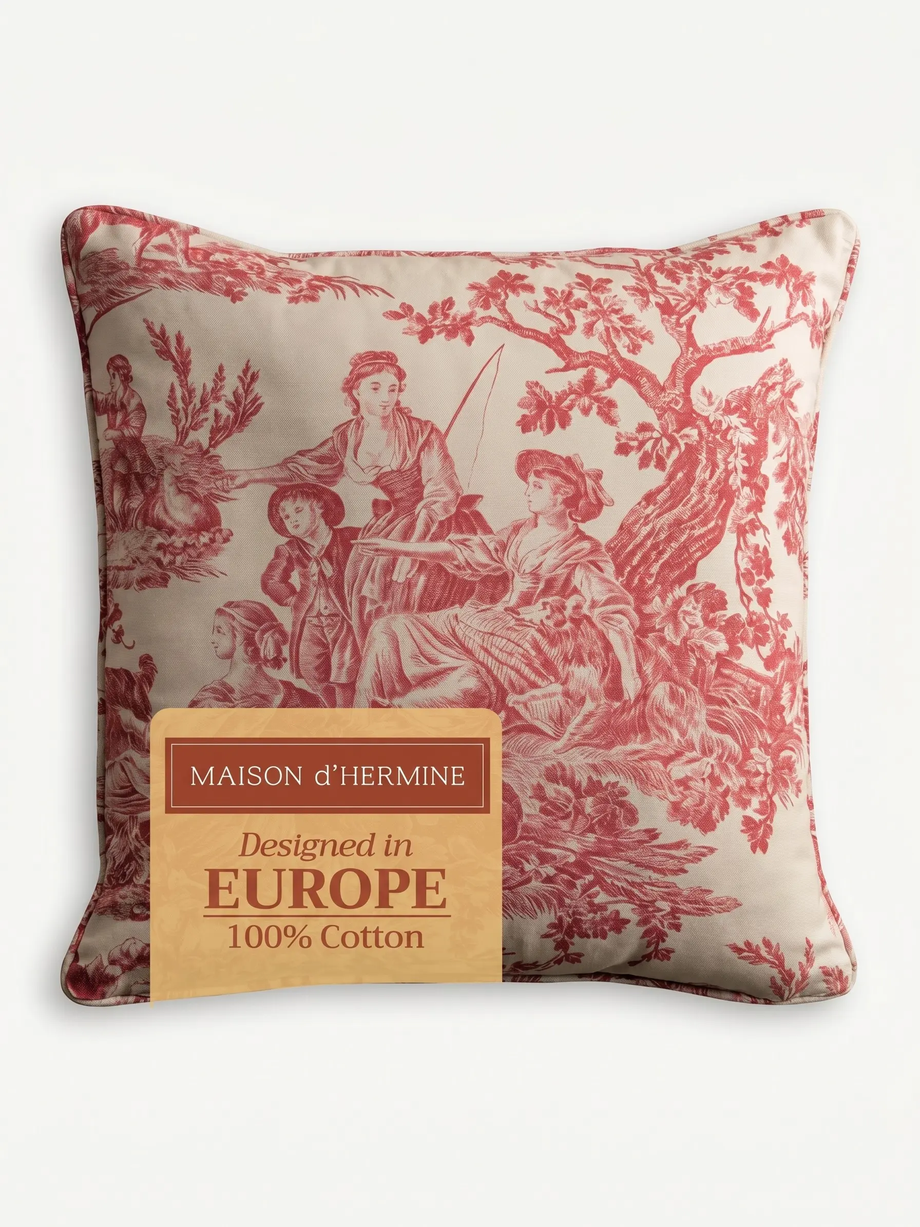 Maison d'Hermine 100% Cotton European Cushion Slipcovers - Machine Washable, Breathable, Interchangeable Decorative Pillow Covers with Invisible Zipper for Living Room, Bedroom