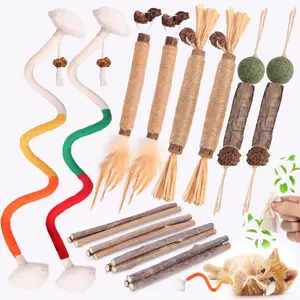 Cat Toys Cat Chew Toys, Sticks Catnip Rope Toys for Cats Teeth Cleaning, Kitten Dental Care, Kitty for Indoor Cats Increase Appetite, Enhances Oral & Dental Health