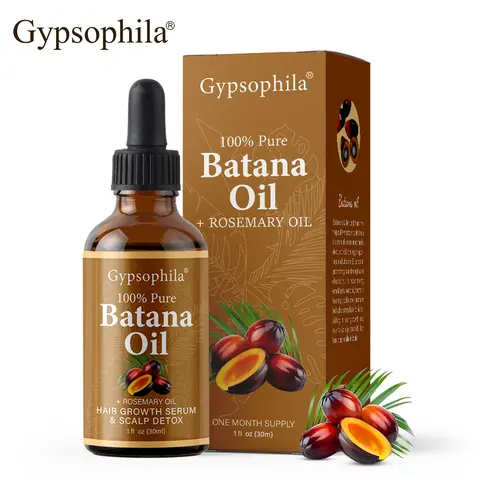 Gypsophila Nourishing Liquid Keratin Hair Growth Serum - Organic Batana & Rosemary Oil 30mL Herbal Moisturizer for Adults, Dry Hair, Anti Frizz & Frizz Reduction, Growth & Thickening Scalp Care Treatment