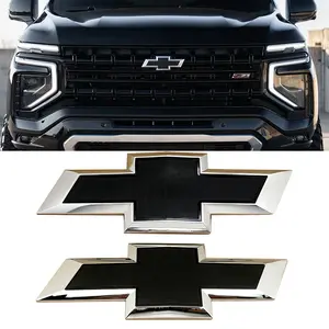 Grille & Tailgate Bowtie Emblems for 2021–2026 Chevrolet Tahoe & Suburban – Chrome/Gloss Black Badge Kit, 2-Pack Exterior Upgrade for SUV, Durable & Stylish