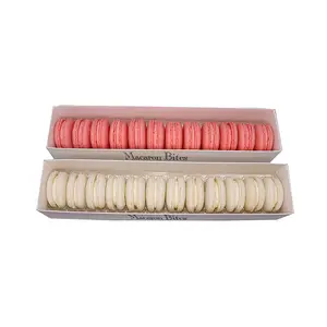 French Macarons - Macaron Bites Strawberry and Vanilla Macarons, 24 Count Snack Crunchy