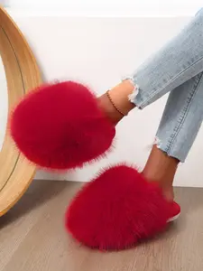 Plush Slip-On Slippers, Fluffy Fleece + Soft Rubber Sole Design, Cozy Luxury Style for Home & Out, Ideal Warmth for Every Occasion, Footwear